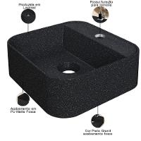 Cuba De Apoio Quadrada Lavabo C01 Qa31w Preto Granit - Lyam - 3