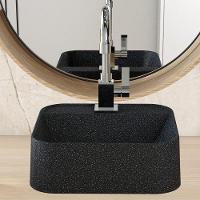 Cuba De Apoio Quadrada Lavabo C01 Qa31w Preto Granit - Lyam