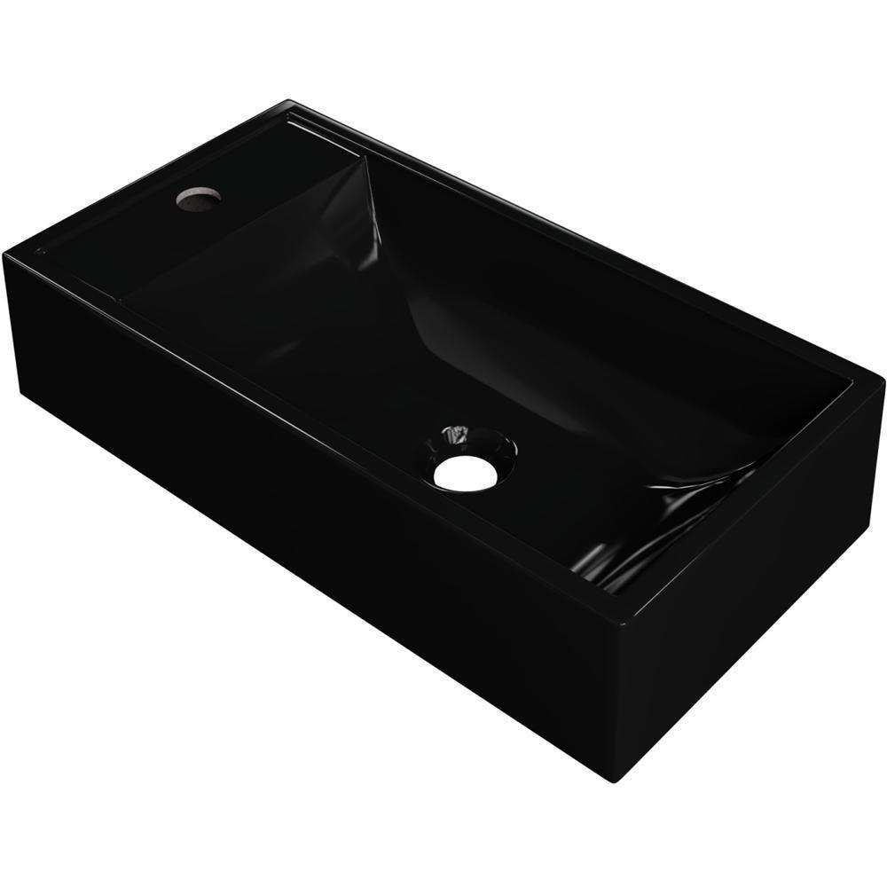 Kit 02 Cubas De Apoio Retangular Lavabo Roma C01 Rl545w Preto - Lyam - 5