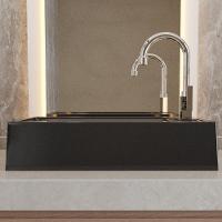 Kit 02 Cubas De Apoio Retangular Lavabo Roma C01 Rl545w Preto - Lyam - 2