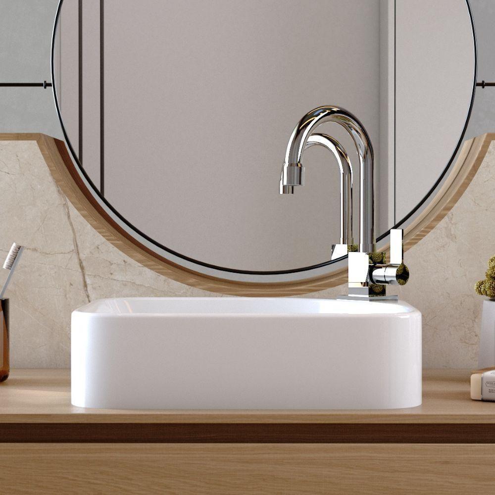 Kit 02 Cubas De Apoio Retangular Lavabo Cross C01 Ro36w Branco - Lyam - 2