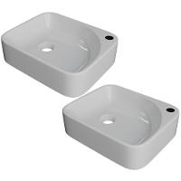 Kit 02 Cubas De Apoio Retangular Lavabo Cross C01 Ro36w Branco - Lyam - 1
