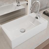 Kit 02 Cubas De Apoio Retangular Lavabo Roma C01 Rl545w Branco - Lyam