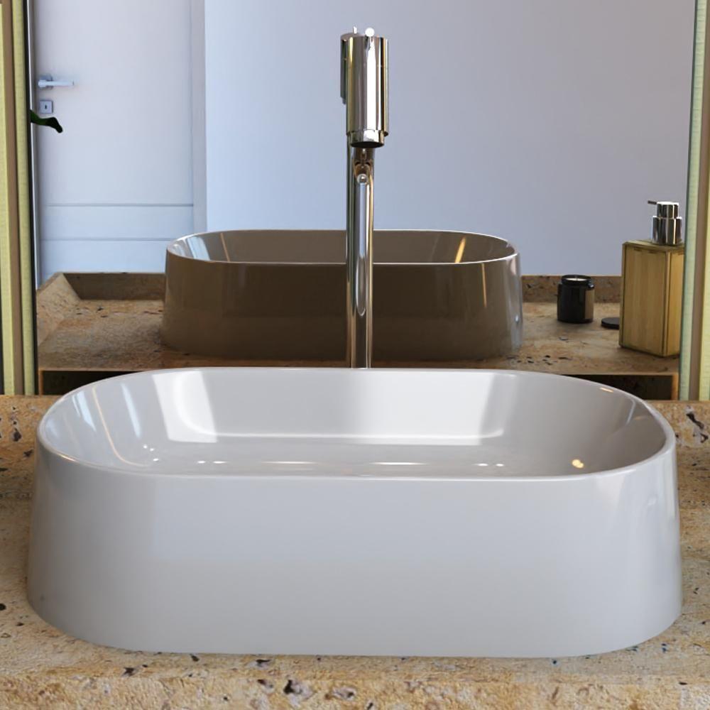 Kit 02 Cubas De Apoio Oval Lavabo Laila C01 O42w Cinza - Lyam - 2