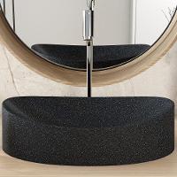 Kit 02 Cubas De Apoio Canoa Lavabo C01 Bc47w Preto Granit - Lyam - 2