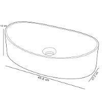 Kit 02 Cubas De Apoio Canoa Lavabo C01 Bc47w Preto Granit - Lyam - 3