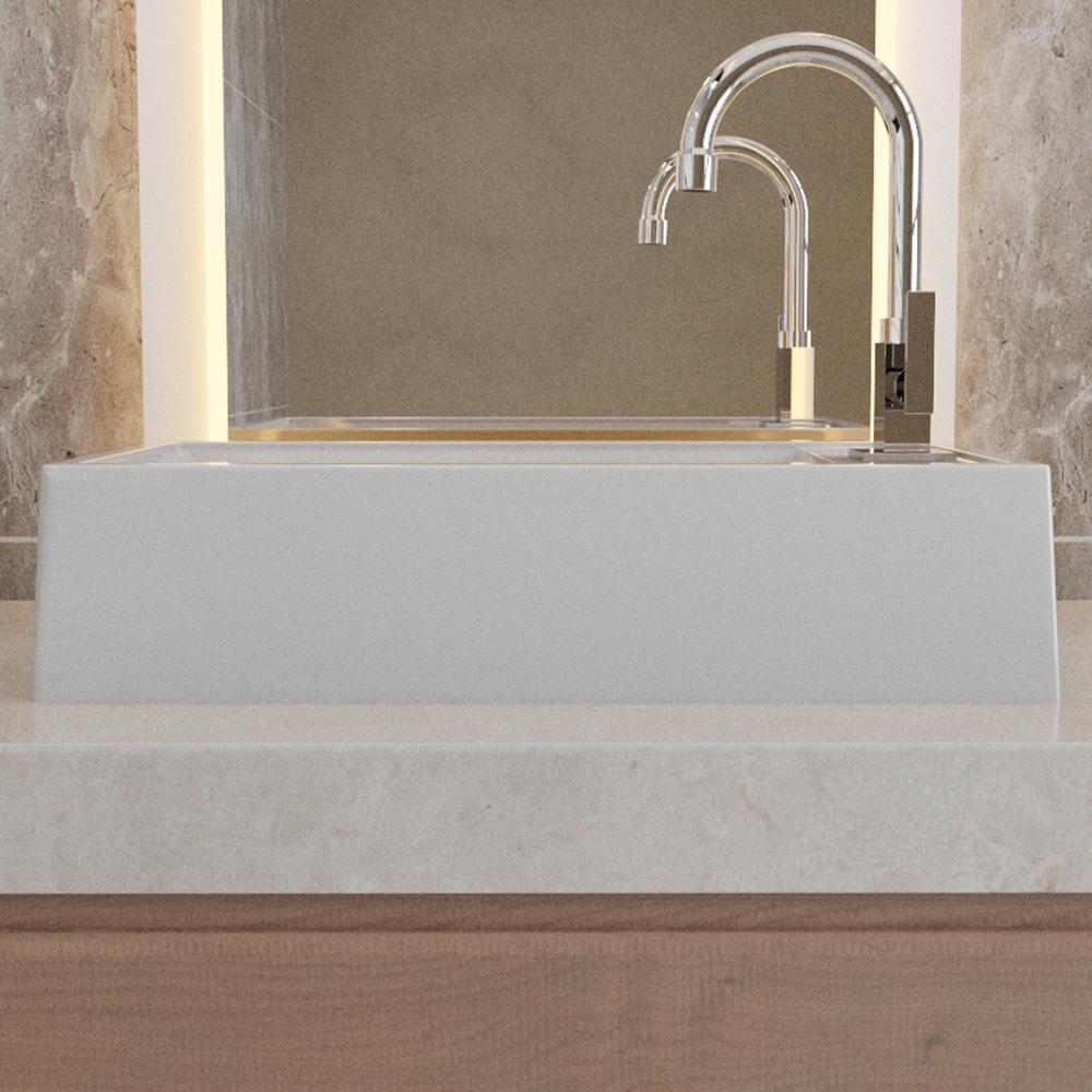 Cuba De Apoio Retangular Lavabo Roma C01 Rl545w Cinza - Lyam - 4