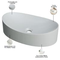 Cuba De Apoio Canoa Lavabo C01 Bc47w Cinza Matte Fosca - Lyam - 3