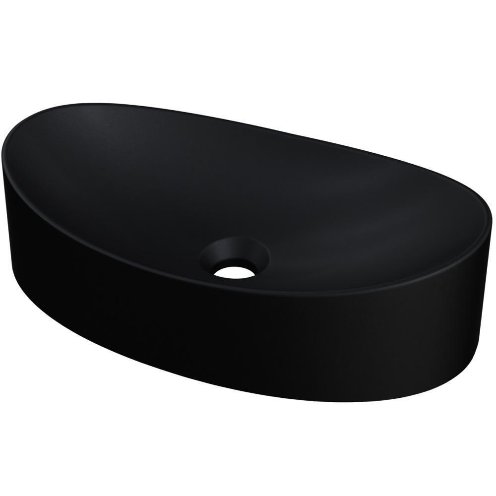 Kit 02 Cubas De Apoio Canoa Lavabo C01 Bc47w Preto Matte Fosca - Lyam - 5