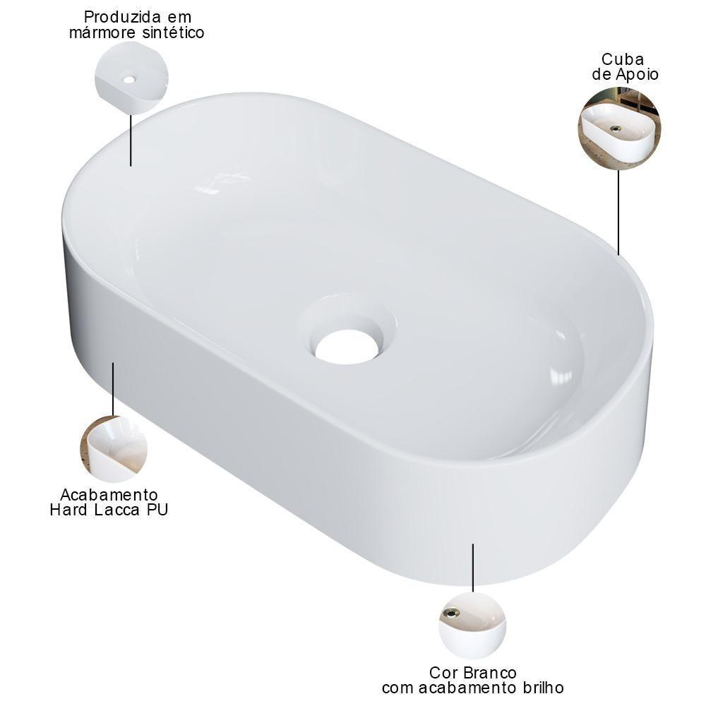 Cuba De Apoio Oval Lavabo Laila C01 O42w Branco - Lyam - 3