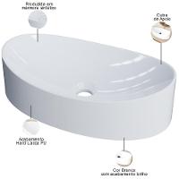 Kit 02 Cubas De Apoio Canoa Lavabo C01 Bc47w Branco - Lyam