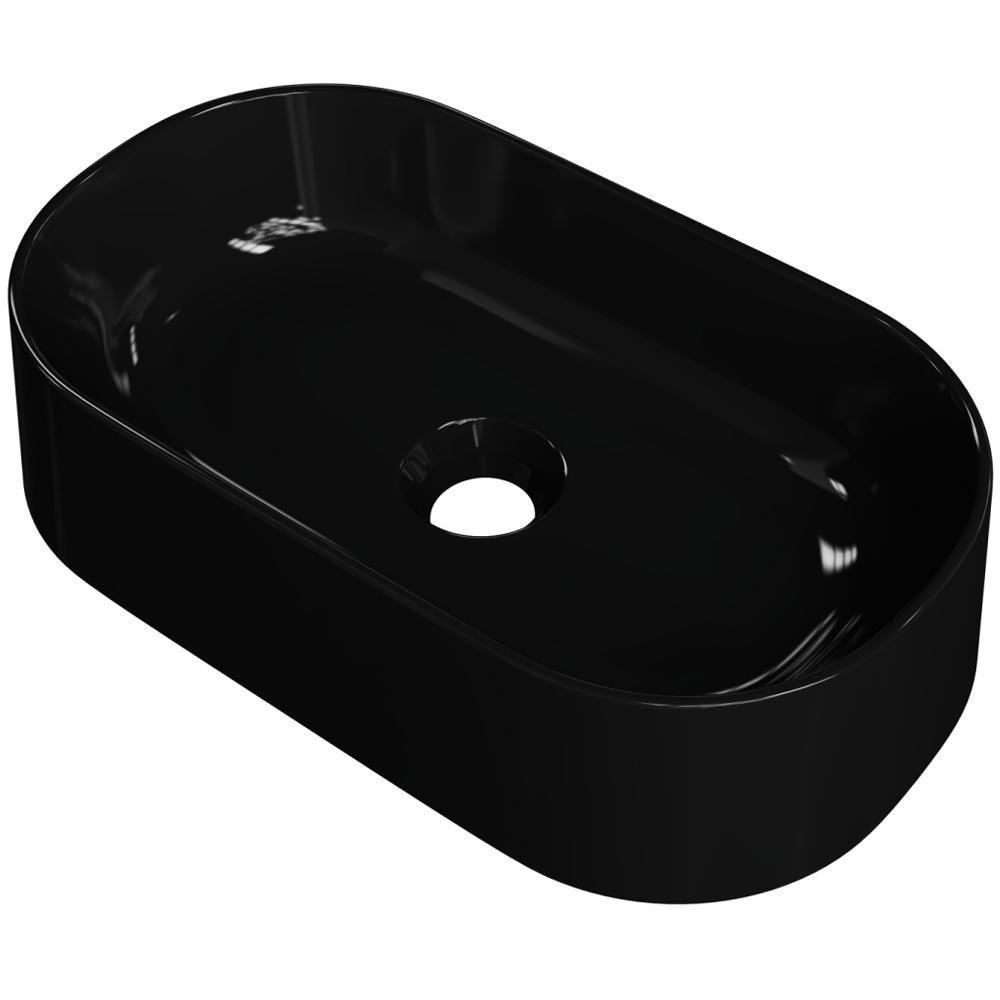 Cuba De Apoio Oval Lavabo Laila C01 O42w Preto - Lyam - 1