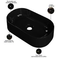 Cuba De Apoio Oval Lavabo Laila C01 O42w Preto - Lyam - 3