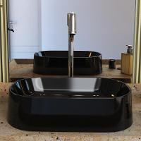 Cuba De Apoio Oval Lavabo Laila C01 O42w Preto - Lyam