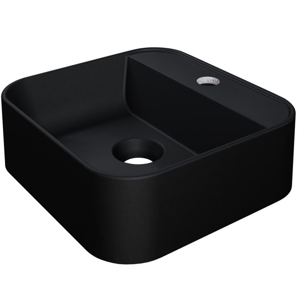 Cuba De Apoio Quadrada Lavabo C01 Qa31w Preto Matte Fosca - Lyam - 1