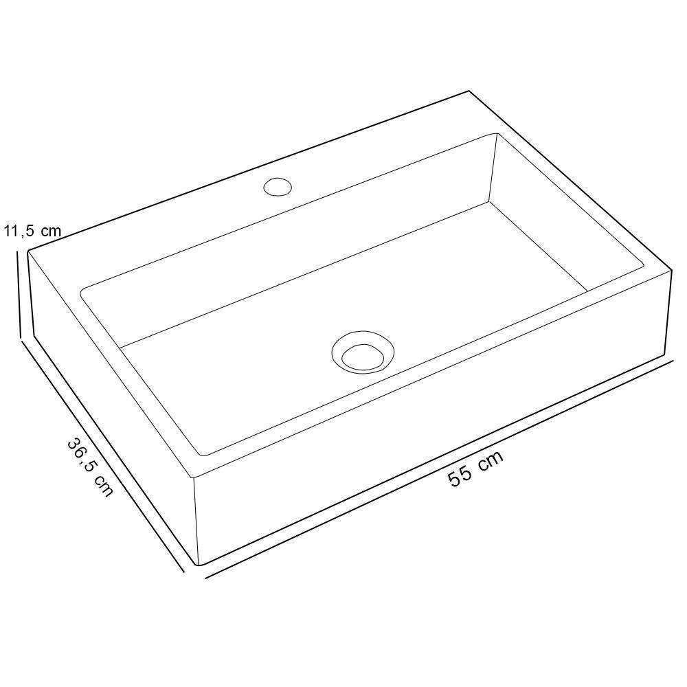 Kit 02 Cubas De Apoio Retangular Lavabo Florenza C01 Rt55w Cinza - Lyam - 3