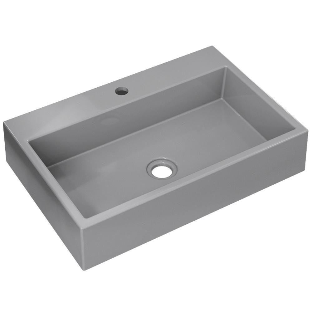 Kit 02 Cubas De Apoio Retangular Lavabo Florenza C01 Rt55w Cinza - Lyam - 5