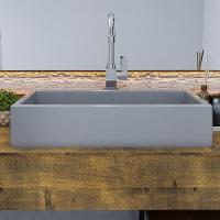 Kit 02 Cubas De Apoio Retangular Lavabo Florenza C01 Rt55w Cinza - Lyam - 2