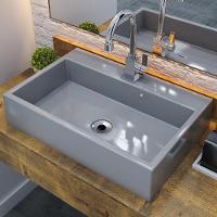 Kit 02 Cubas De Apoio Retangular Lavabo Florenza C01 Rt55w Cinza - Lyam - 6