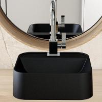 Kit 02 Cubas De Apoio Quadrada Lavabo C01 Qa31w Preto Matte Fosca - Lyam - 2