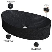 Cuba De Apoio Canoa Lavabo C01 Bc47w Preto Granit - Lyam - 3