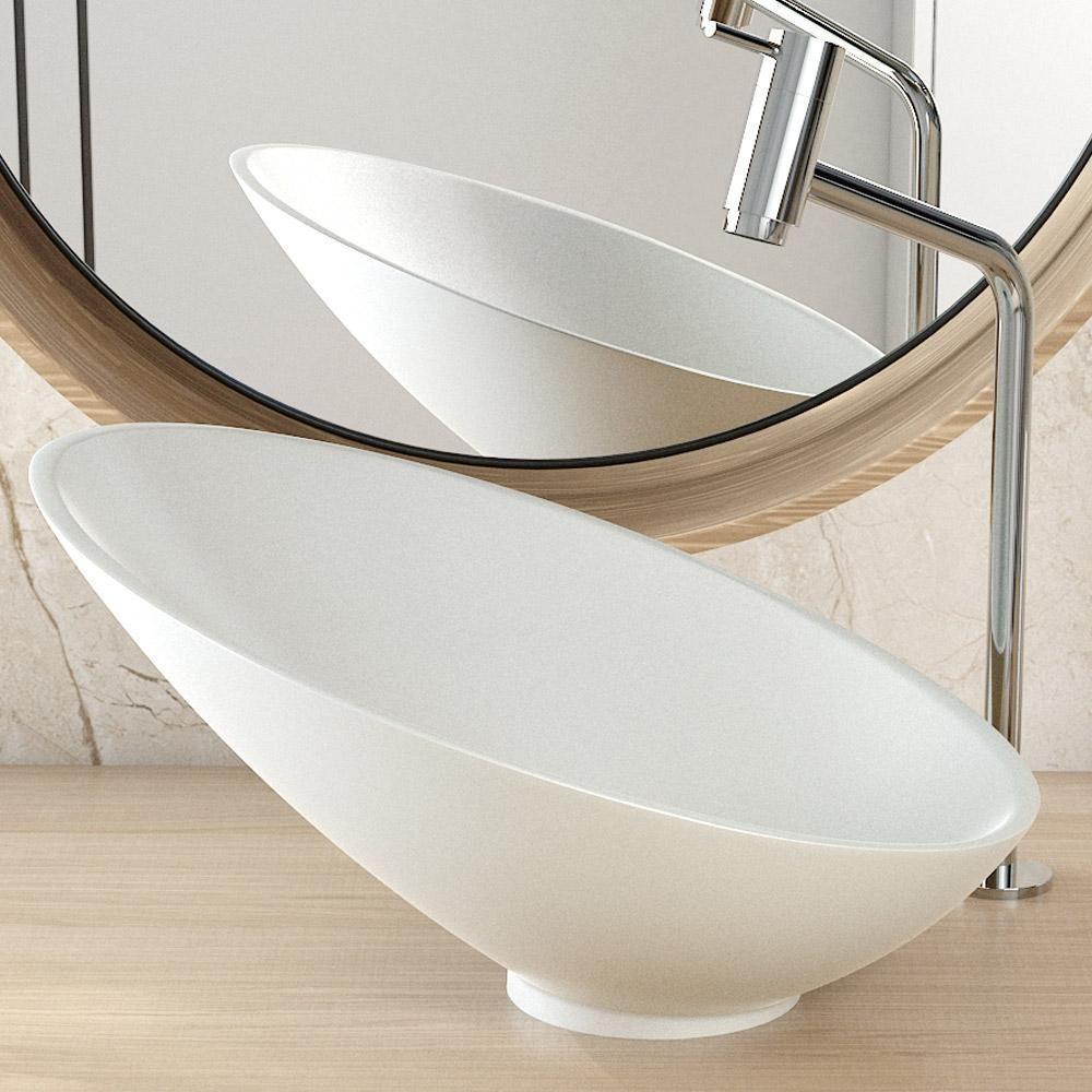 Cuba De Apoio Meia Lua Lavabo C01 Bm38w Cinza Matte Fosca - Lyam - 4