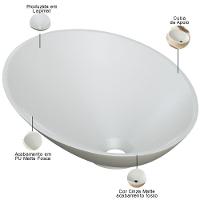 Cuba De Apoio Meia Lua Lavabo C01 Bm38w Cinza Matte Fosca - Lyam - 3