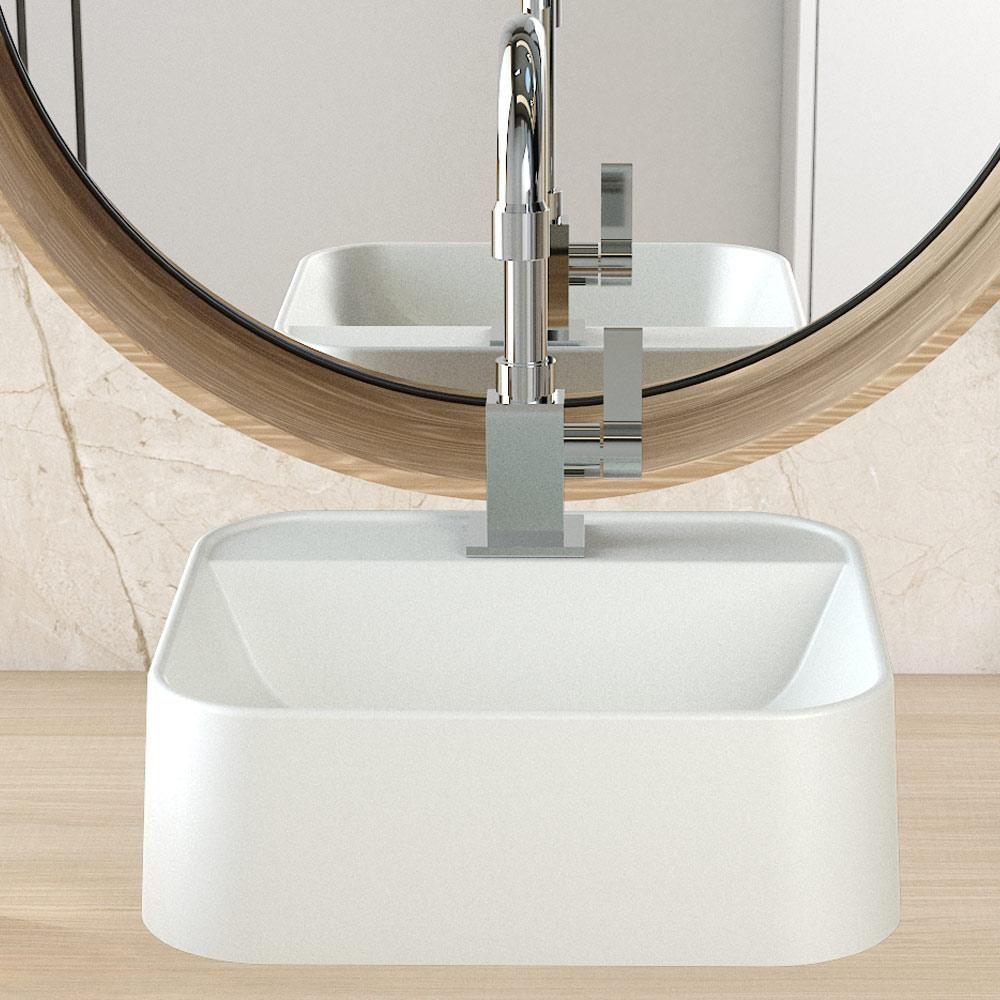 Cuba De Apoio Quadrada Lavabo C01 Qa31w Cinza Matte Fosca - Lyam - 4