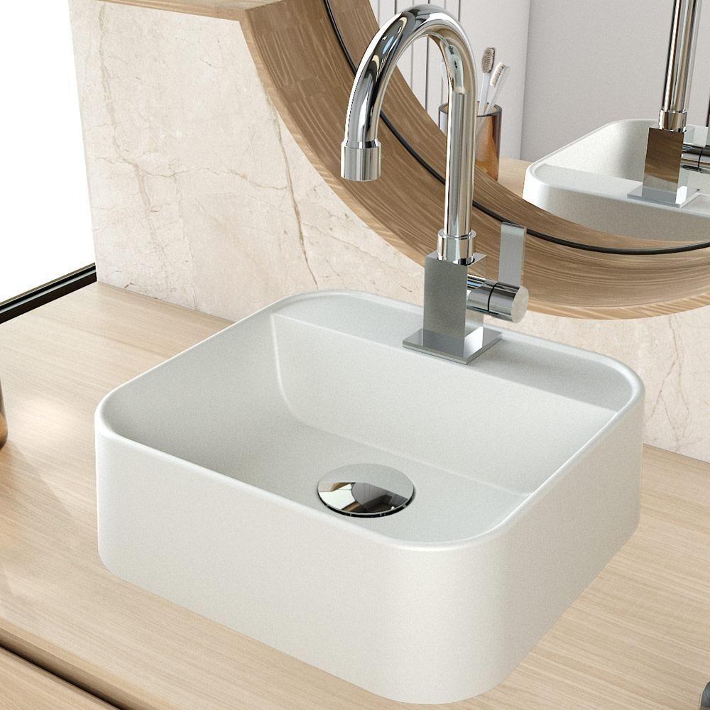 Cuba De Apoio Quadrada Lavabo C01 Qa31w Cinza Matte Fosca - Lyam - 5