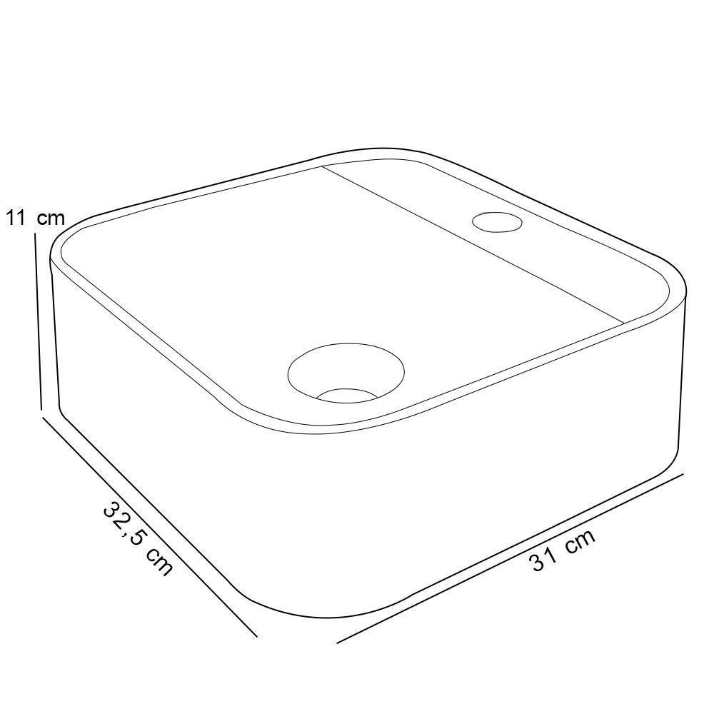 Kit 02 Cubas De Apoio Quadrada Lavabo C01 Qa31w Branco Matte Fosca - Lyam - 3