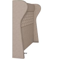 Kit Cabeceira Cama Box Casal 140cm Madrid Com Puff Recamier Santorini Linho Bege - 2