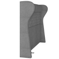 Kit Cabeceira Cama Box Casal 140cm Madrid Com Puff Recamier Santorini Bouclê Cinza - 2