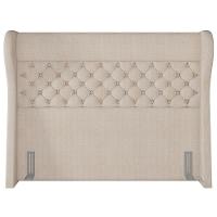 Kit Cabeceira Cama Box Casal 140cm Madrid Com Puff Recamier Santorini Linho Creme - 6