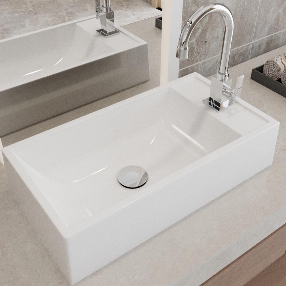 Cuba De Apoio Retangular Lavabo Roma C01 Rl545w Branco - Lyam - 2