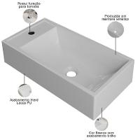 Cuba De Apoio Retangular Lavabo Roma C01 Rl545w Branco - Lyam