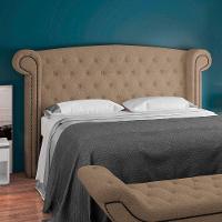 Cabeceira Cama Box Casal 140cm Sofia Bouclê Bege