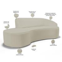 Sofá 4 Lugares Curvo Living Firenze Direito D02 Corano Bege 260cm C-26 - Lyam - 6