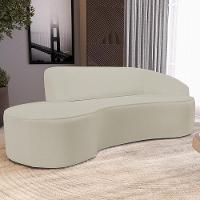 Sofá 4 Lugares Curvo Living Firenze Direito D02 Corano Bege 260cm C-26 - Lyam - 7