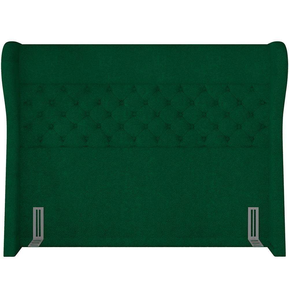 Kit Cabeceira Cama Box Casal 160cm Madrid Com Puff Recamier Santorini Bouclê Verde - 6