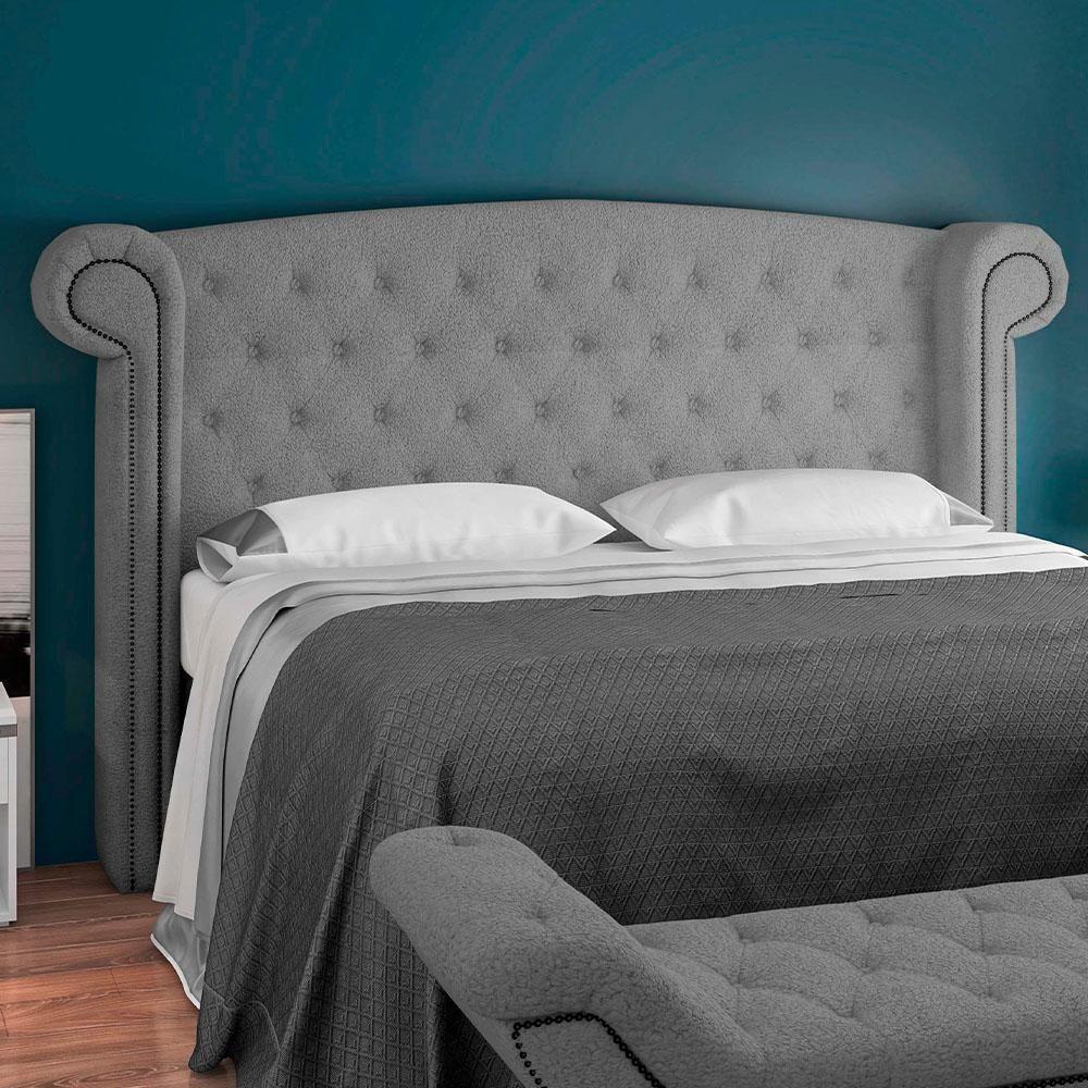 Cabeceira Cama Box Casal 140cm Sofia Bouclê Cinza - 5