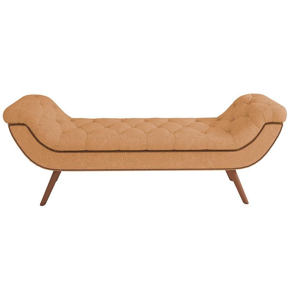 Kit Cabeceira Cama Box Casal 195cm Madrid Com Puff Recamier Santorini Bouclê Mostarda - 9