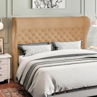 Kit Cabeceira Cama Box Casal 195cm Madrid Com Puff Recamier Santorini Bouclê Mostarda - 8