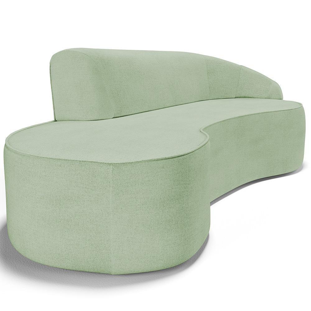 Sofá 4 Lugares Curvo Living Firenze Direito D02 Linho Verde 260cm D-477 - Lyam - 2
