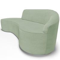 Sofá 4 Lugares Curvo Living Firenze Direito D02 Linho Verde 260cm D-477 - Lyam