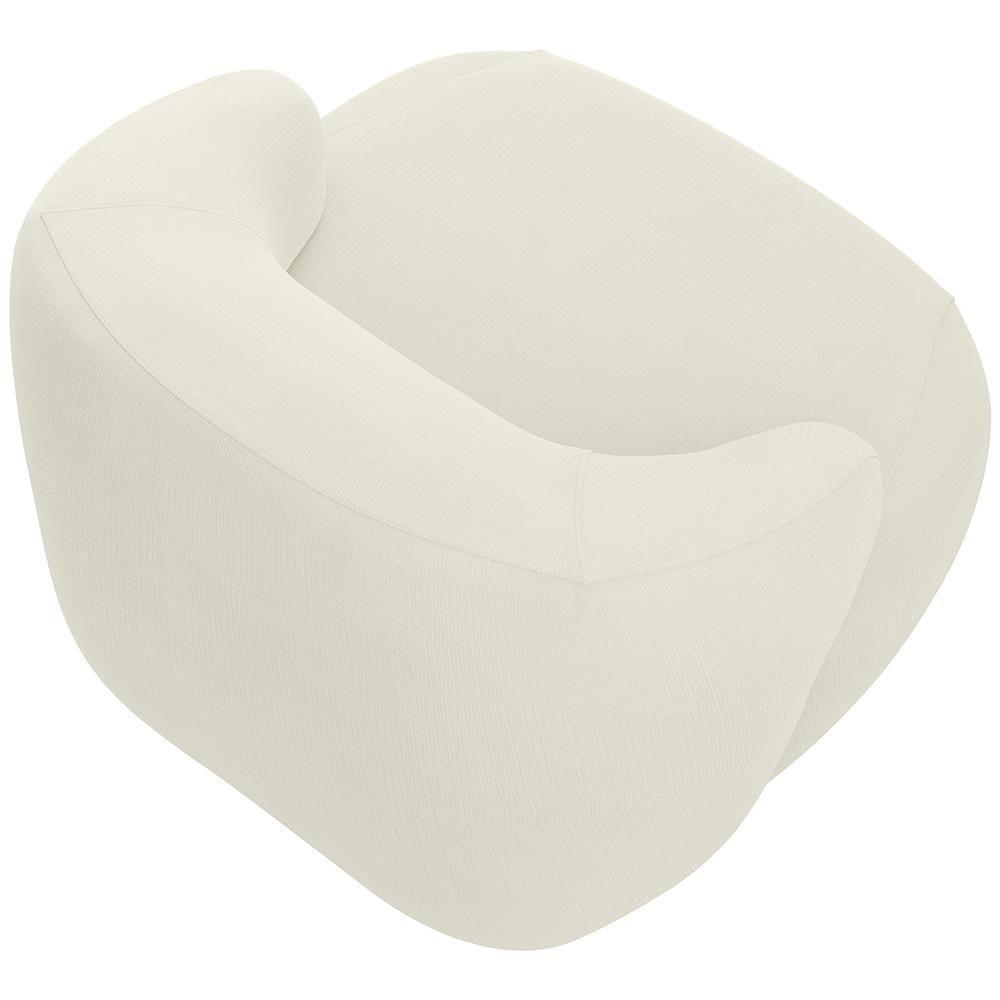 Poltrona Decorativa Fixa Orgânica Living Barolo L06 Veludo Bege - 4