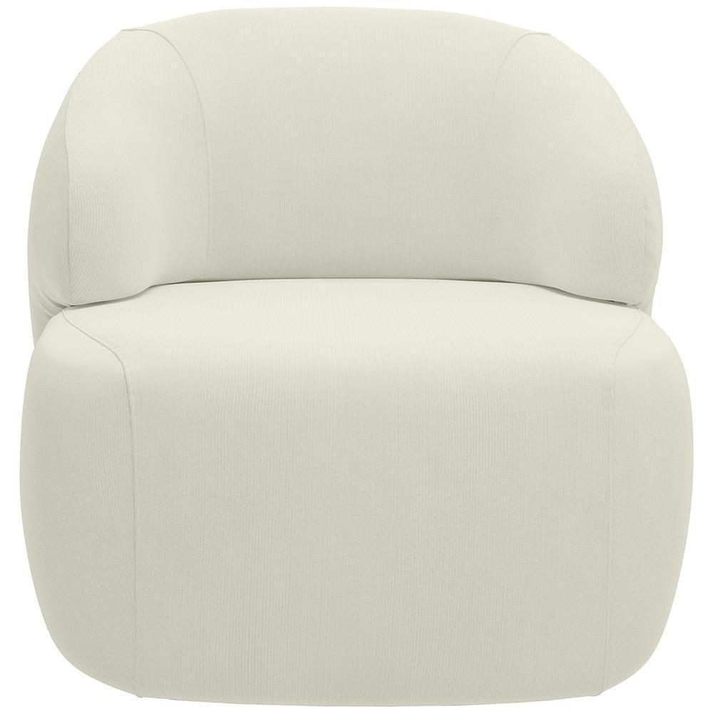 Poltrona Decorativa Fixa Orgânica Living Barolo L06 Veludo Bege - 5