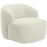 Poltrona Decorativa Fixa Orgânica Living Barolo L06 Veludo Bege - 1