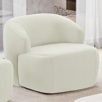 Poltrona Decorativa Fixa Orgânica Living Barolo L06 Veludo Bege - 6