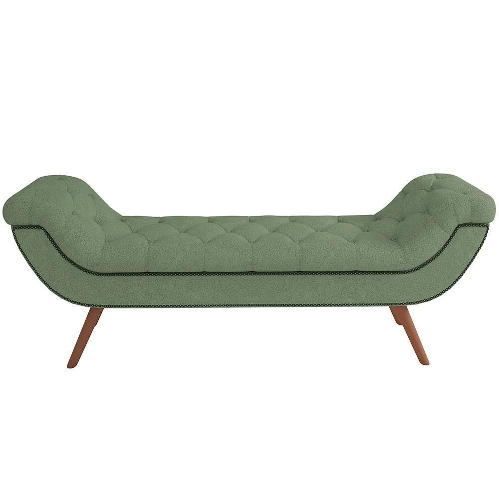 Kit Cabeceira Cama Box Casal 160cm Madrid Com Puff Recamier Santorini Bouclê Oliva - 9