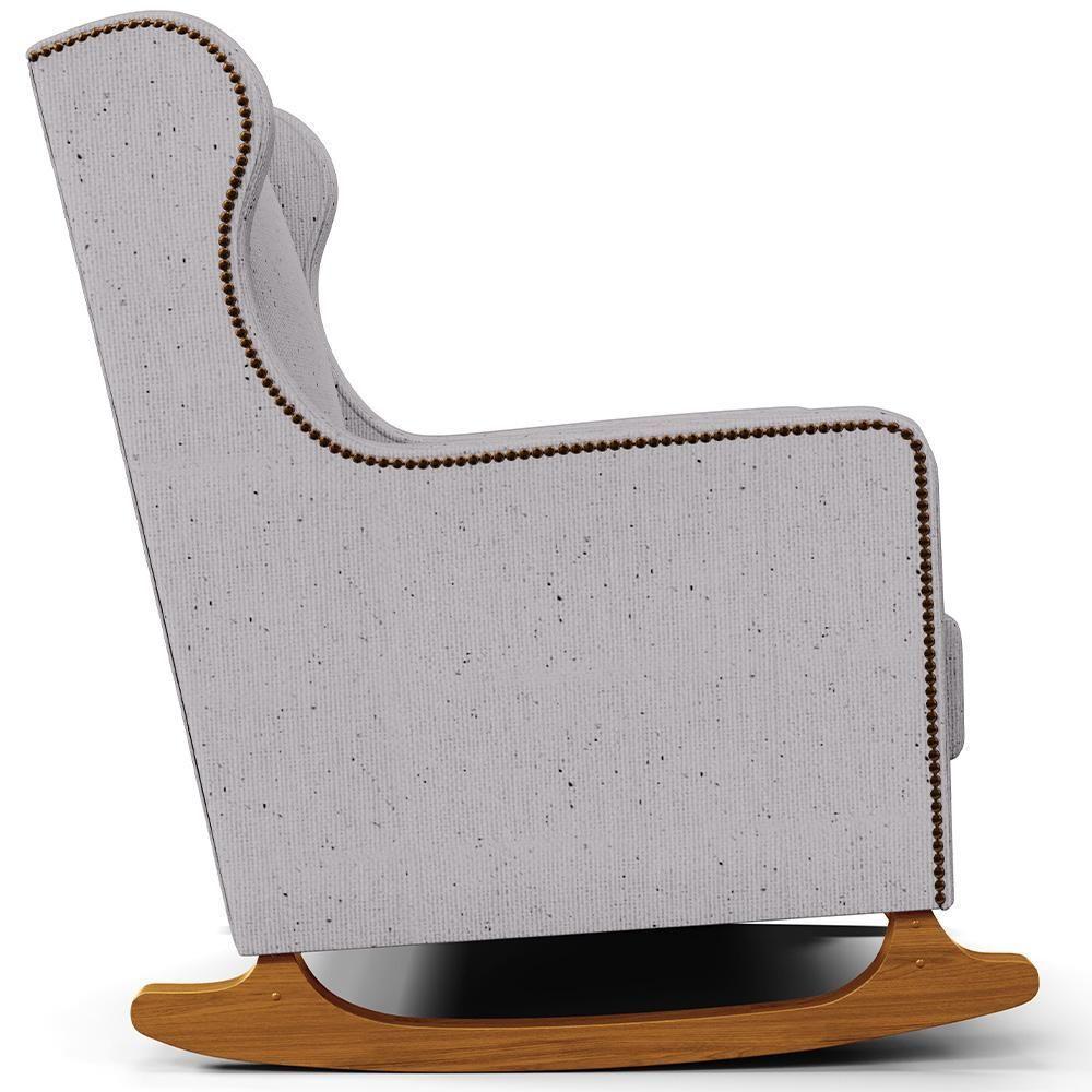 Poltrona De Amamentação Com Balanço Mavie L02 Linho Cinza - 4